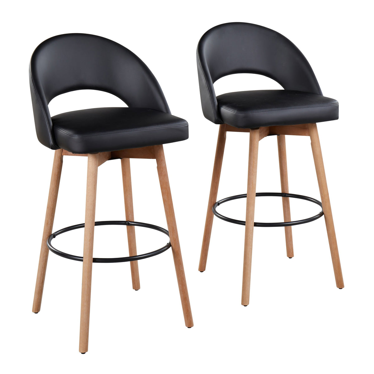 Renee Upholstered 30" Fixed-Height Barstool - Set of 2
