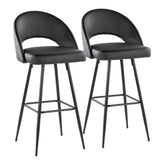 Renee Upholstered 30" Fixed-Height Barstool - Set of 2