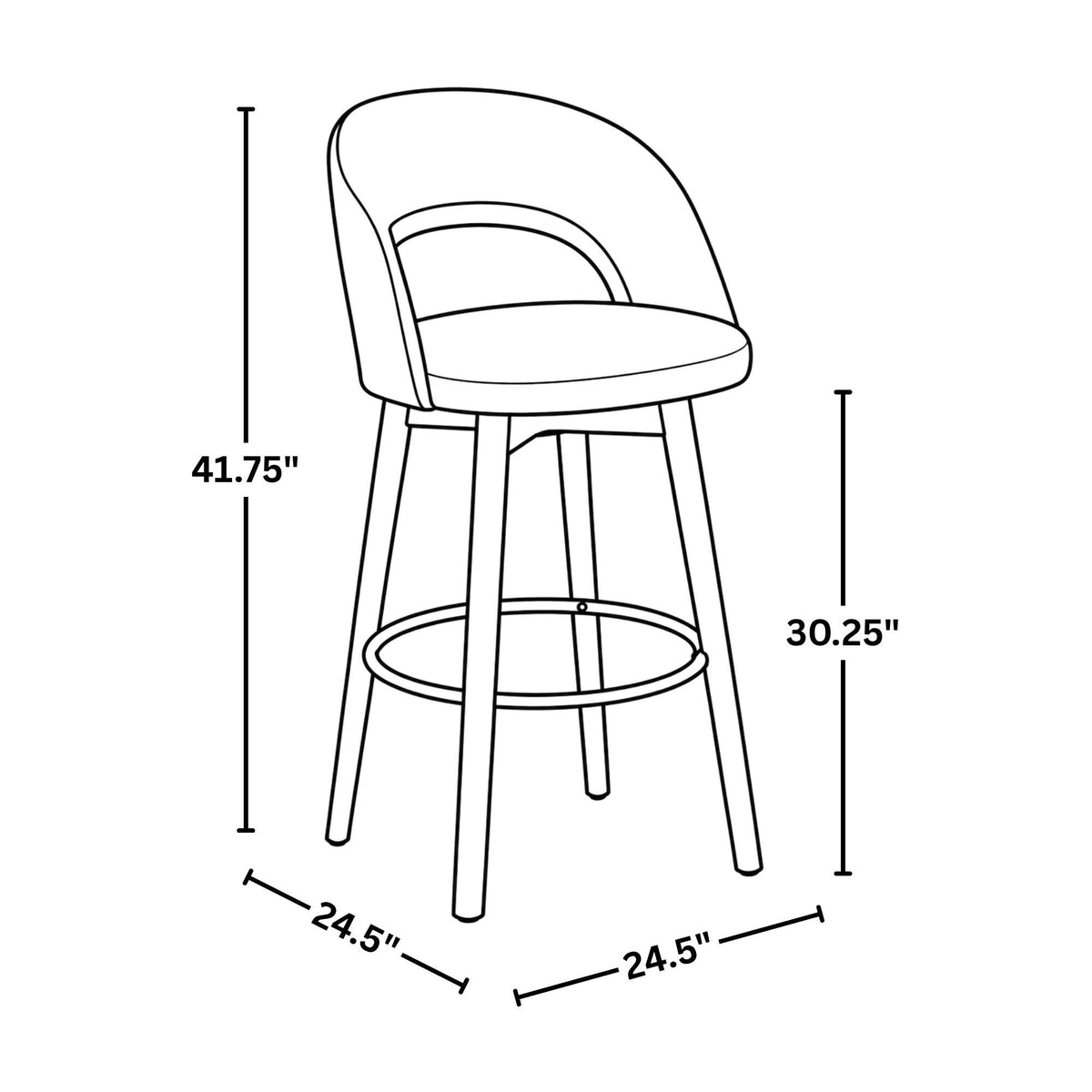 Reno 30" Fixed-Height Barstool - Set of 2