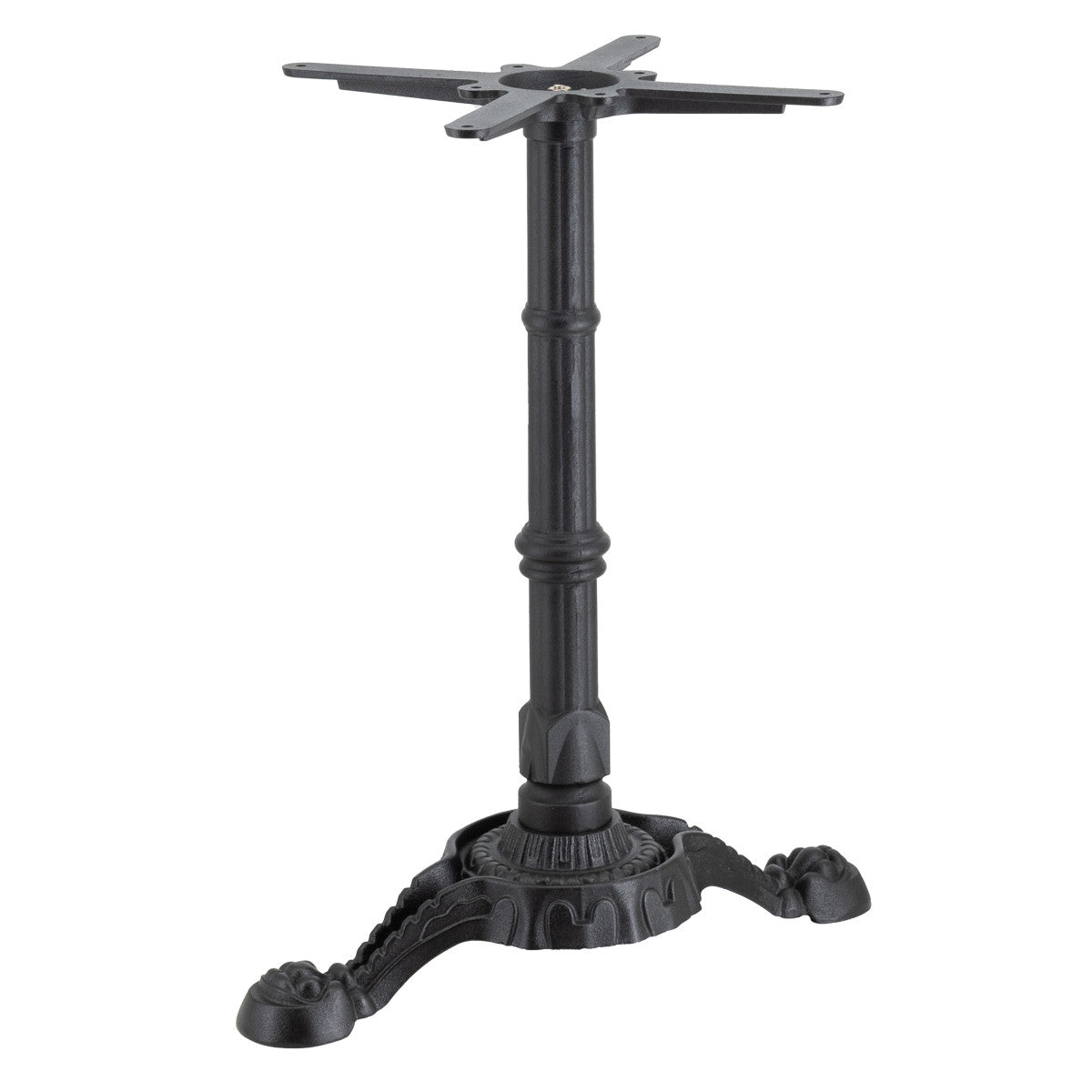 Black Cast Iron Ornamental Design T-Style Table Base