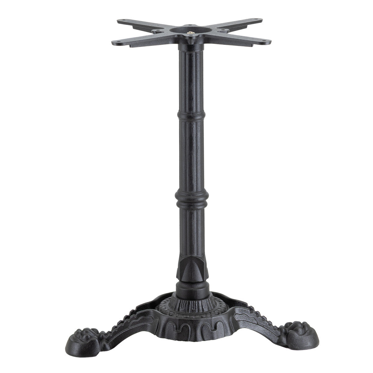 Black Cast Iron Ornamental Design T-Style Table Base
