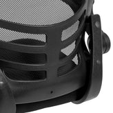Kelista Black Mesh Sled Base Side Reception Chair with Flip-Up Arms