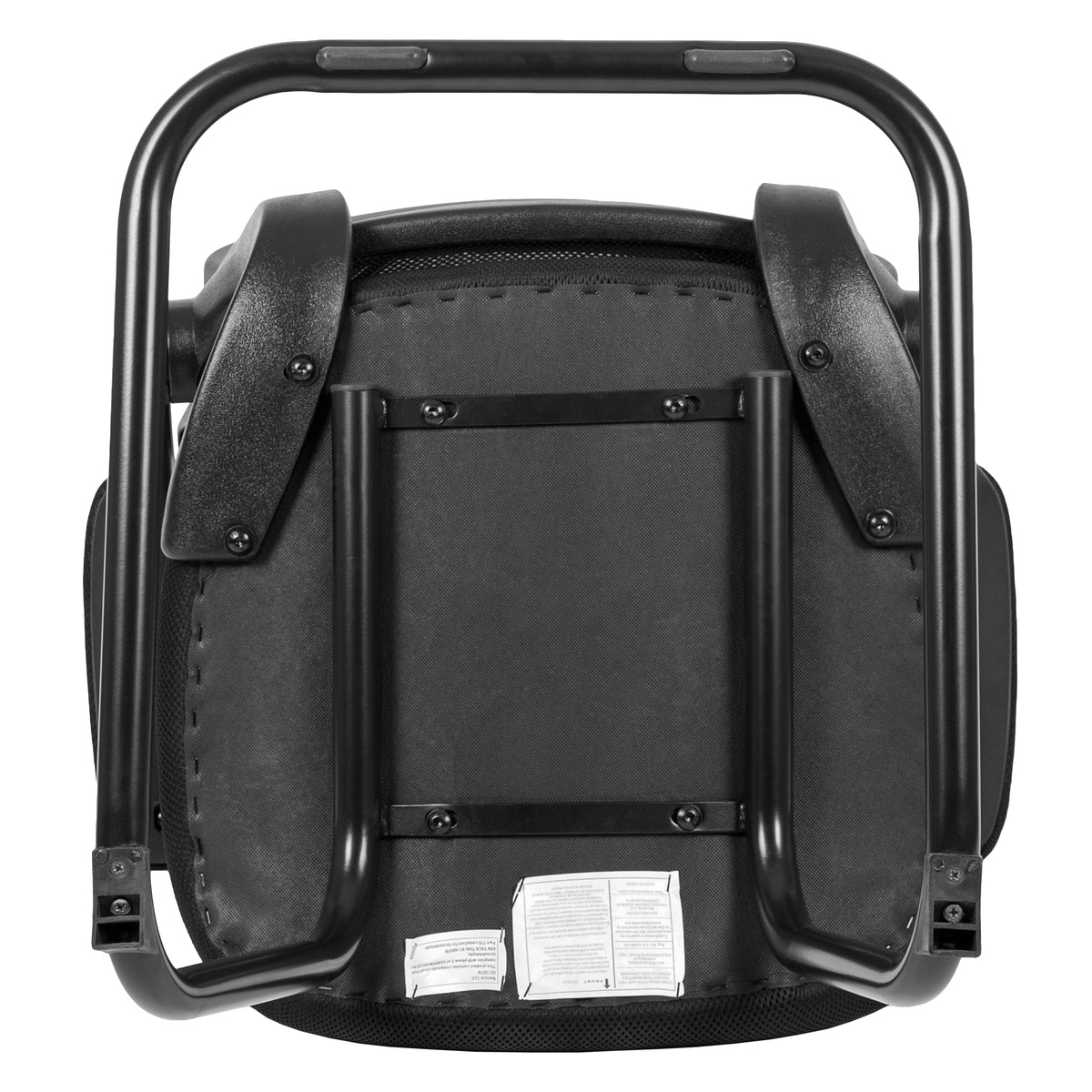 Kelista Black Mesh Sled Base Side Reception Chair with Flip-Up Arms