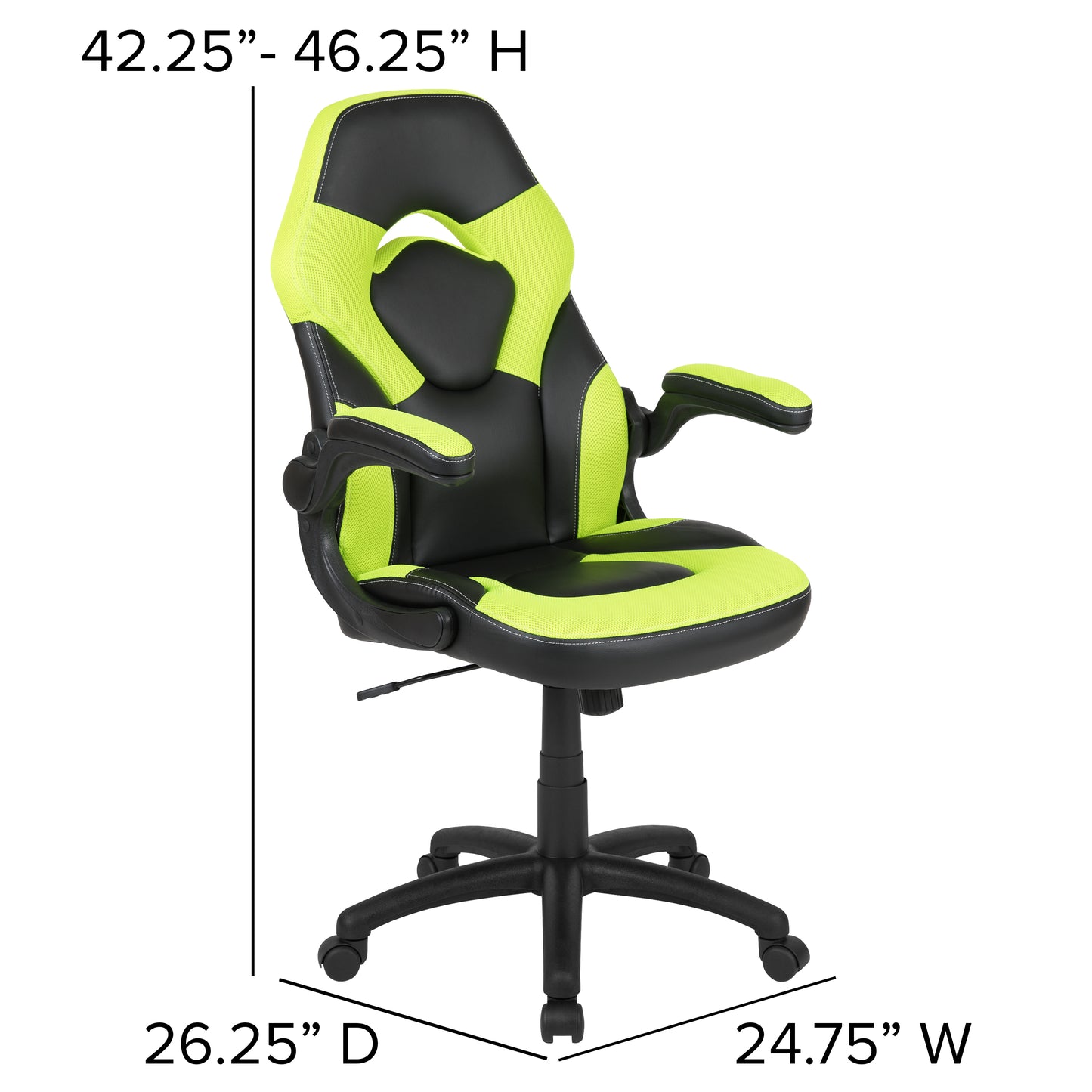 Optis Red Gaming Desk and Green/Black Racing Chair Set with Cup Holder and Headphone Hook