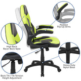 Optis Red Gaming Desk and Green/Black Racing Chair Set with Cup Holder and Headphone Hook