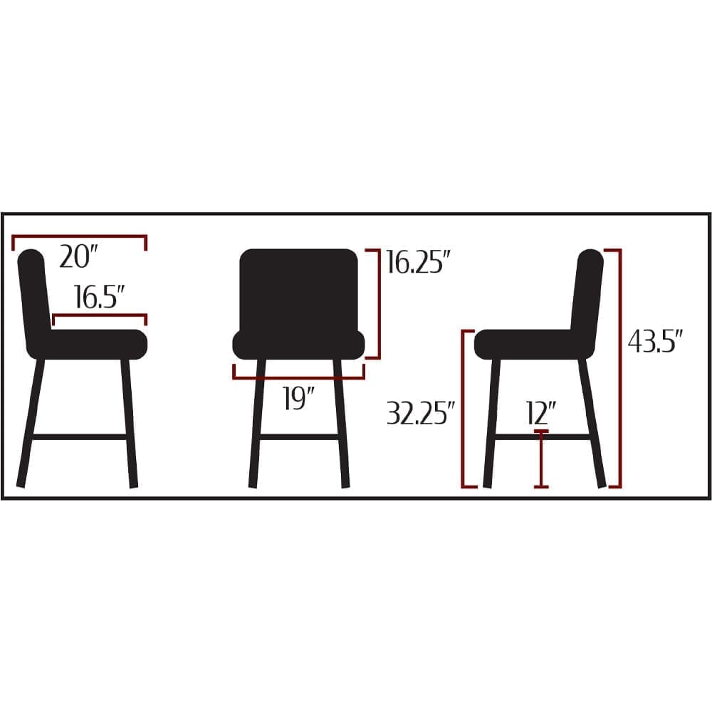 Amata Cut Back Bucket Style Upholstered Bar Stools