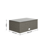 Roan Indoor/Outdoor L-Shaped Sectional with Coffee Table in Gray Wicker PE Rattan with Gray Cushions