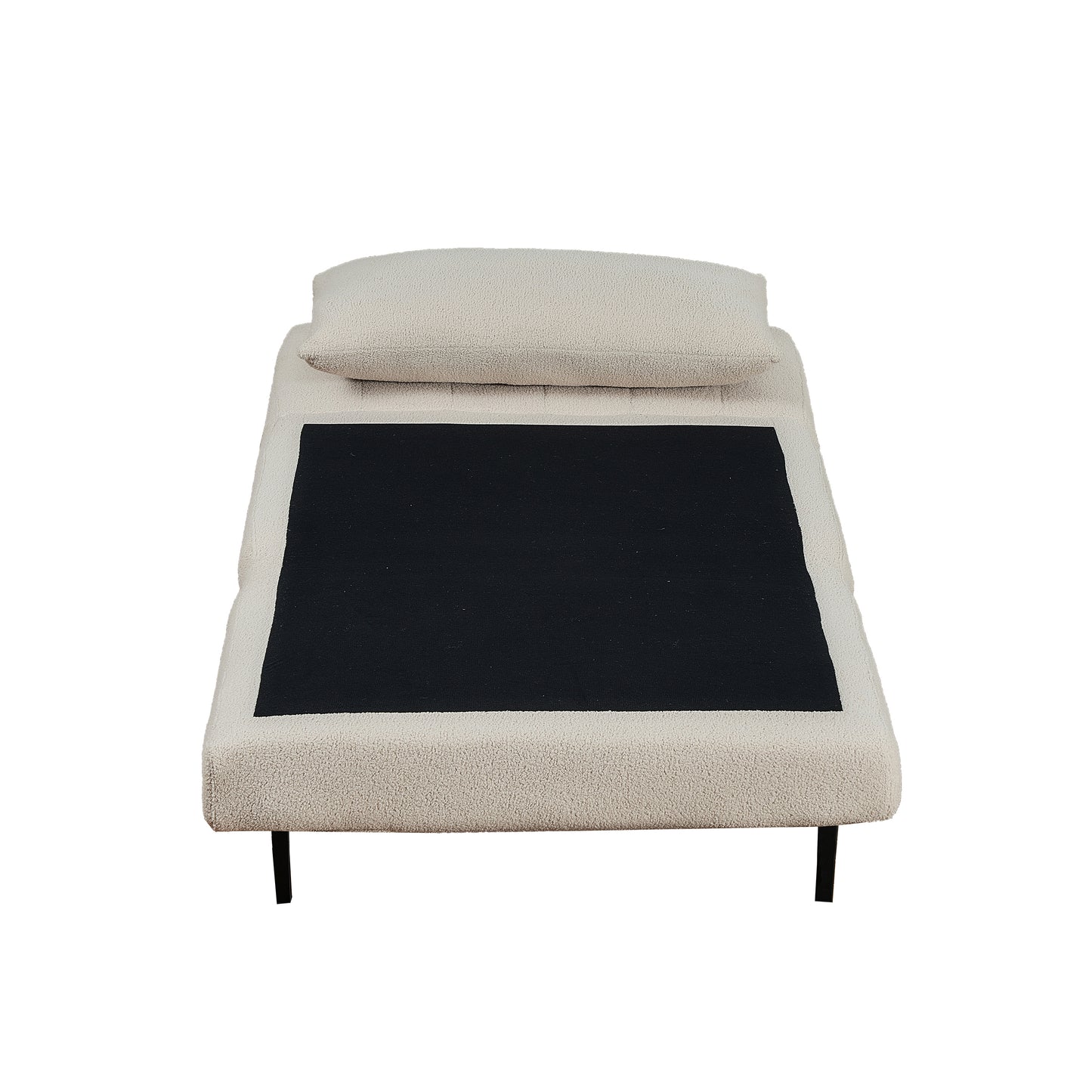 Shaw Convertible Tri-Fold Chair with Pillow - Multifunctional Adjustable Sleeper - Channel Stitching-Removable Legs - Cream Boucle