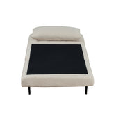 Shaw Convertible Tri-Fold Chair with Pillow - Multifunctional Adjustable Sleeper - Channel Stitching-Removable Legs - Cream Boucle