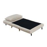 Shaw Convertible Tri-Fold Chair with Pillow - Multifunctional Adjustable Sleeper - Channel Stitching-Removable Legs - Cream Boucle