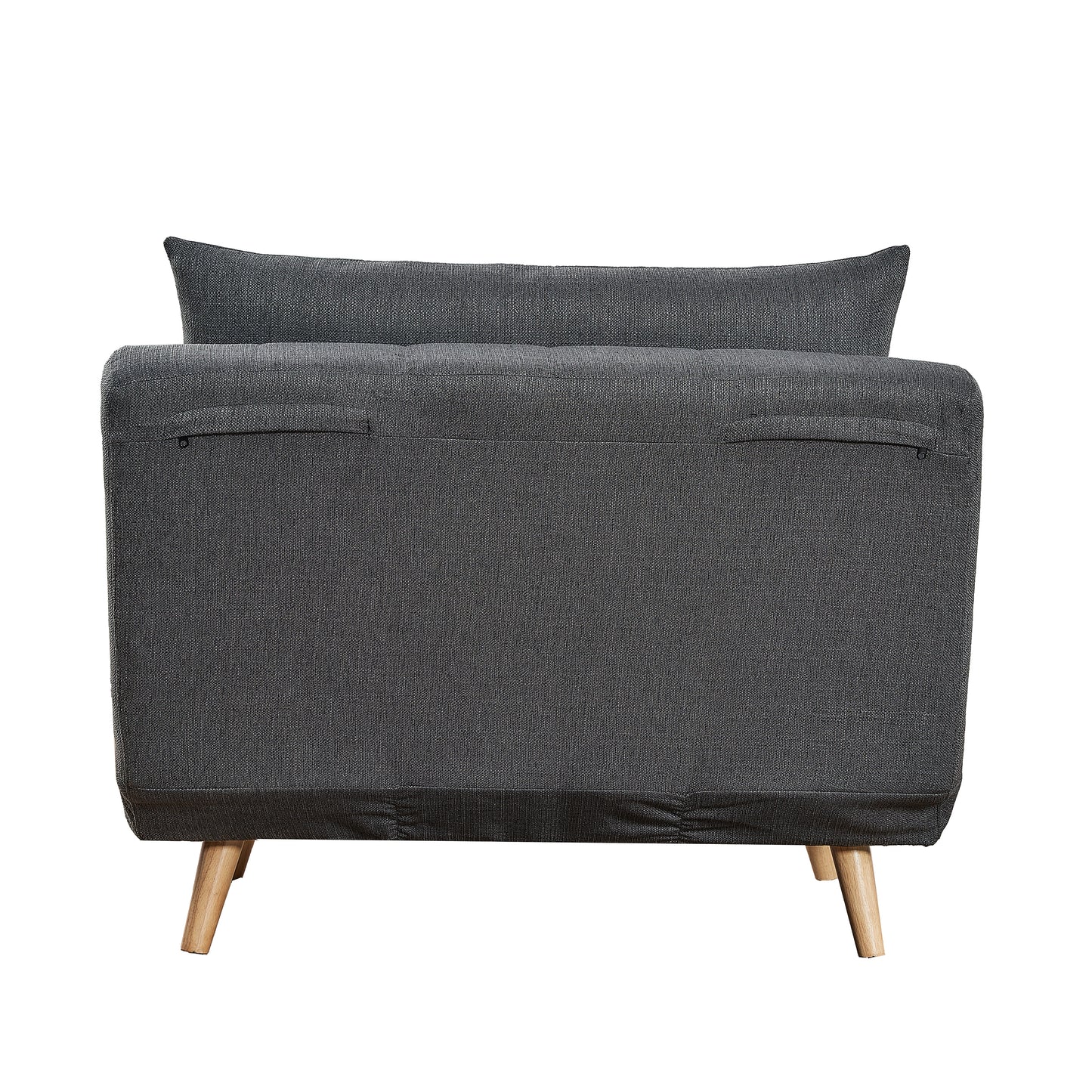 Shaw Convertible Tri-Fold Sleeper Chair with Pillow, Multifunctional Adjustable Sleeper with Channel Stitching and Hideaway Legs in Dark Gray