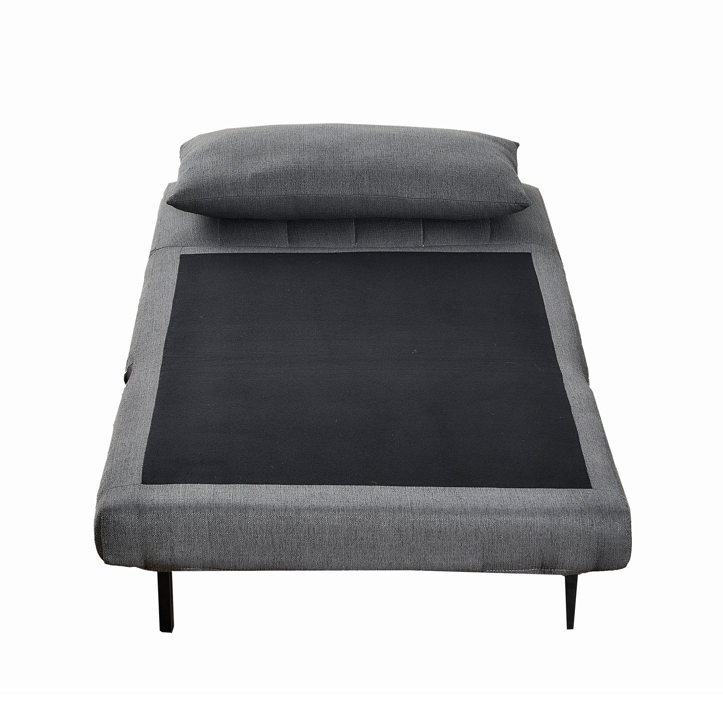 Shaw Convertible Tri-Fold Sleeper Chair with Pillow, Multifunctional Adjustable Sleeper with Channel Stitching and Hideaway Legs in Dark Gray