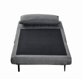 Shaw Convertible Tri-Fold Sleeper Chair with Pillow, Multifunctional Adjustable Sleeper with Channel Stitching and Hideaway Legs in Dark Gray