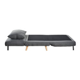 Shaw Convertible Tri-Fold Sleeper Chair with Pillow, Multifunctional Adjustable Sleeper with Channel Stitching and Hideaway Legs in Dark Gray