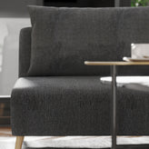 Shaw Convertible Tri-Fold Sleeper Chair with Pillow, Multifunctional Adjustable Sleeper with Channel Stitching and Hideaway Legs in Dark Gray