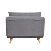 Shaw Convertible Tri-Fold Sleeper Chair with Pillow, Multifunctional Adjustable Sleeper with Channel Stitching and Hideaway Legs in Light Gray