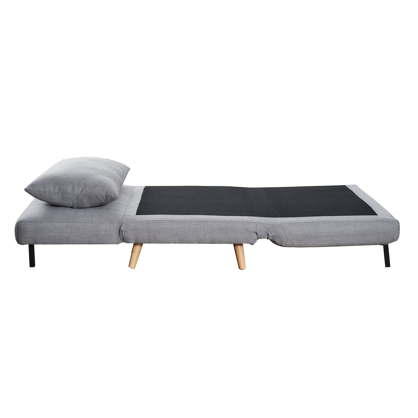 Shaw Convertible Tri-Fold Sleeper Chair with Pillow, Multifunctional Adjustable Sleeper with Channel Stitching and Hideaway Legs in Light Gray