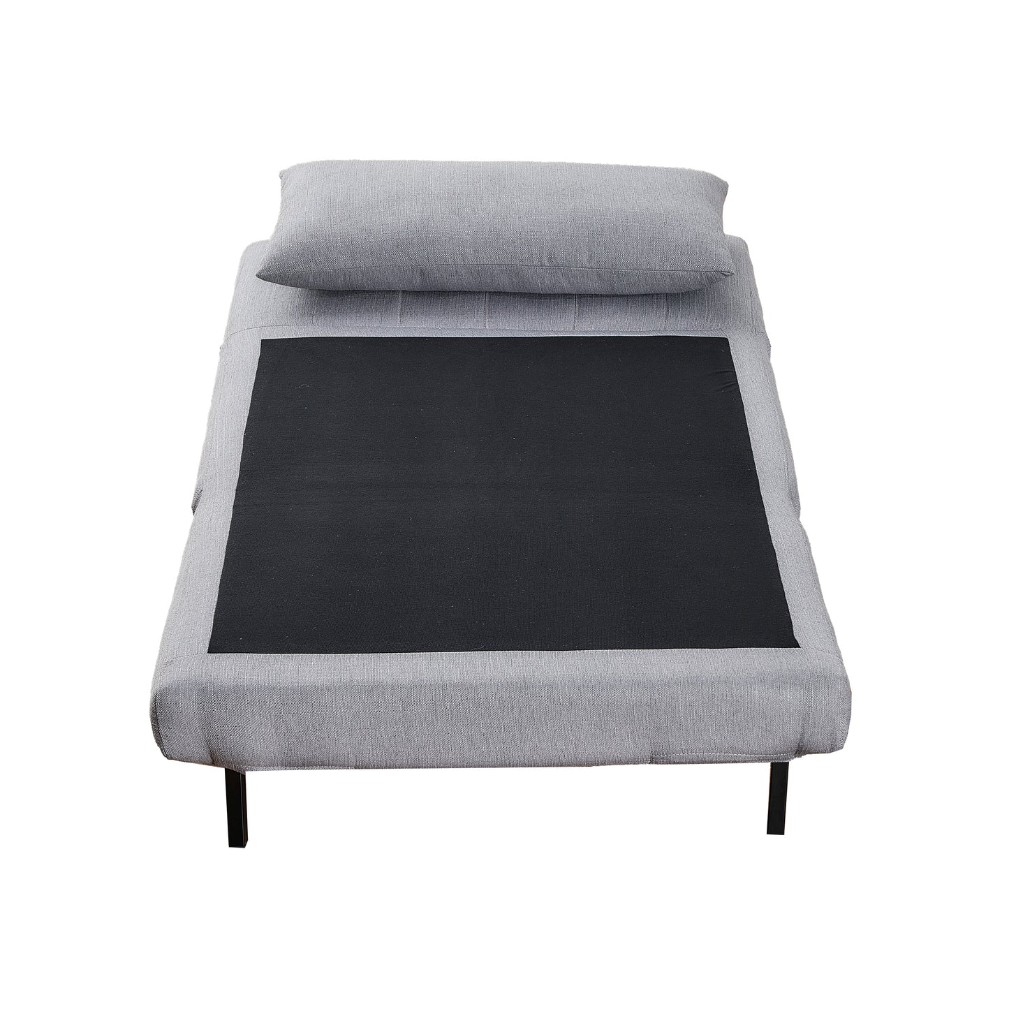 Shaw Convertible Tri-Fold Sleeper Chair with Pillow, Multifunctional Adjustable Sleeper with Channel Stitching and Hideaway Legs in Light Gray