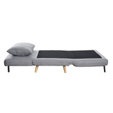 Shaw Convertible Tri-Fold Sleeper Chair with Pillow, Multifunctional Adjustable Sleeper with Channel Stitching and Hideaway Legs in Light Gray