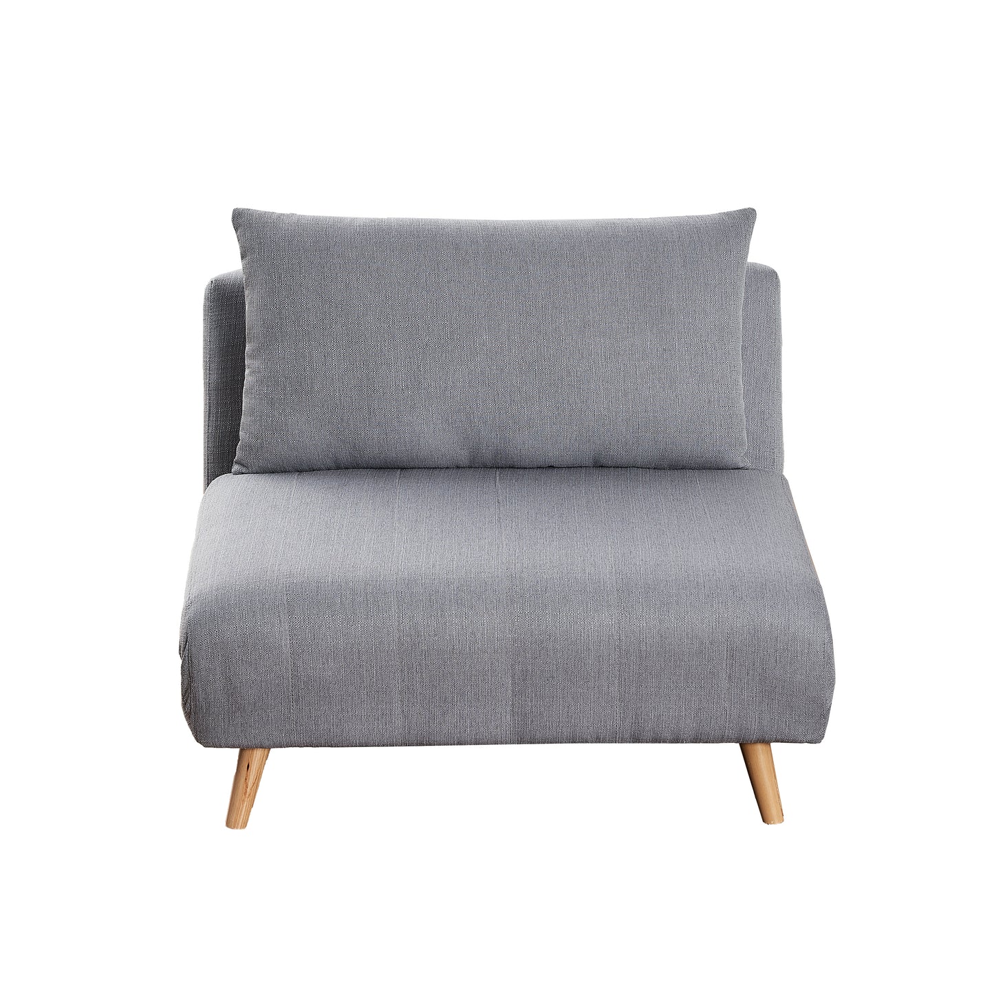 Shaw Convertible Tri-Fold Sleeper Chair with Pillow, Multifunctional Adjustable Sleeper with Channel Stitching and Hideaway Legs in Light Gray