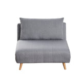 Shaw Convertible Tri-Fold Sleeper Chair with Pillow, Multifunctional Adjustable Sleeper with Channel Stitching and Hideaway Legs in Light Gray
