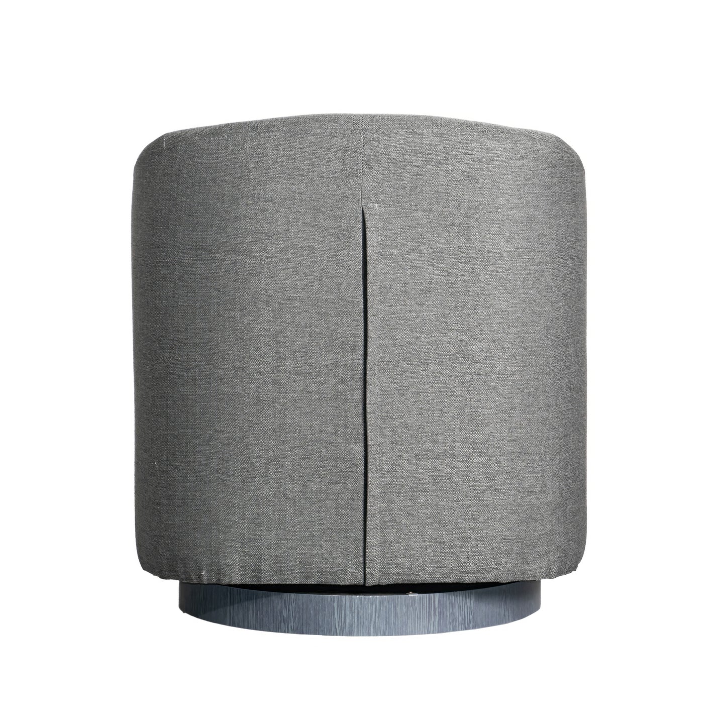 Landon Club Style Commercial Barrel Accent Armchair with 360 Degree Swivel Metal Base and Sloped Armrests in Dark Gray Fabric Upholstery