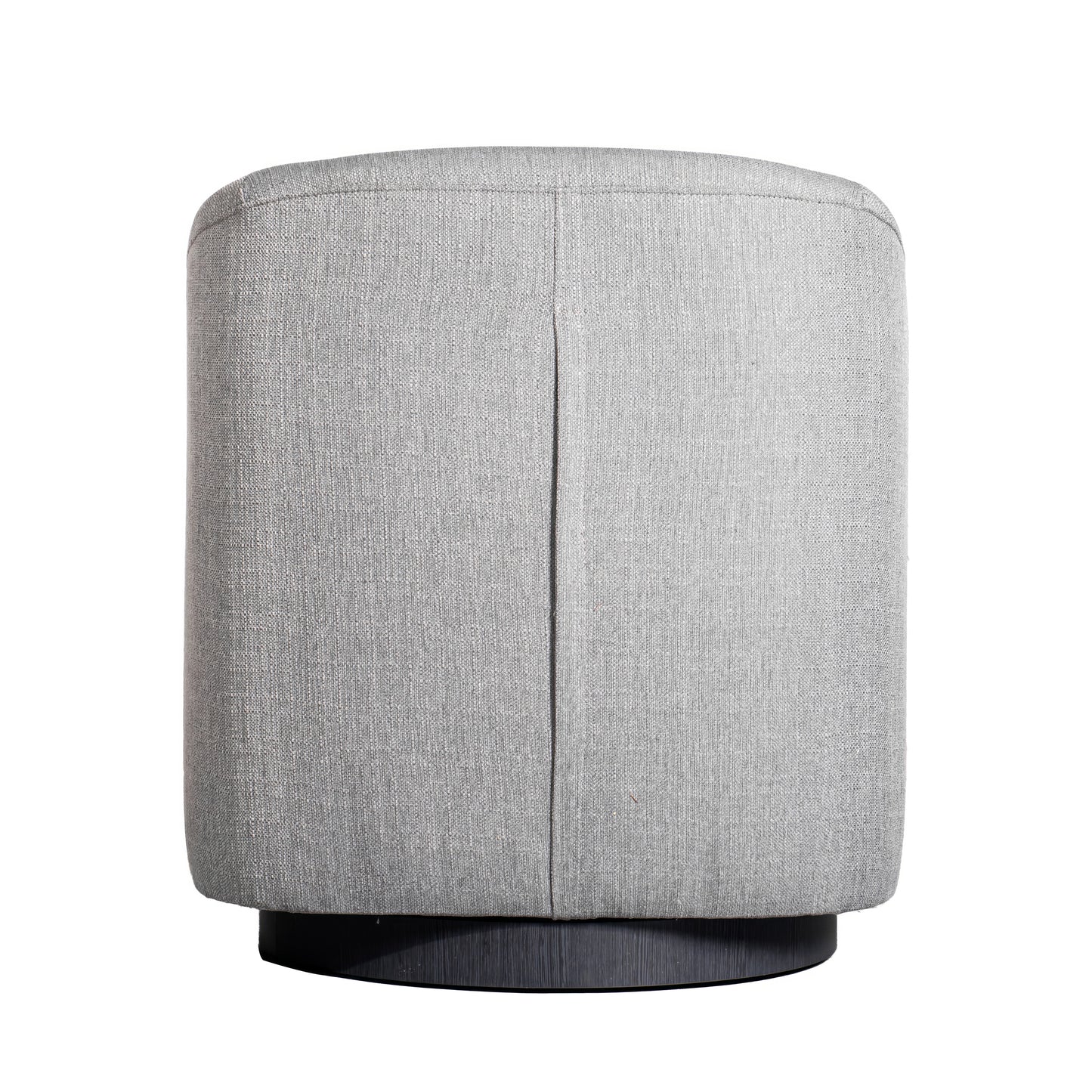 Landon Club Style Commercial Barrel Accent Armchair with 360 Degree Swivel Metal Base and Sloped Armrests in Light Gray Fabric Upholstery