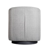 Landon Club Style Commercial Barrel Accent Armchair with 360 Degree Swivel Metal Base and Sloped Armrests in Light Gray Fabric Upholstery