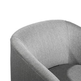 Landon Club Style Commercial Barrel Accent Armchair with 360 Degree Swivel Metal Base and Sloped Armrests in Light Gray Fabric Upholstery