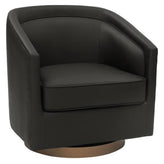 Dean Club Style Commercial Barrel Accent Swivel Armchair in LeatherSoft Upholstery