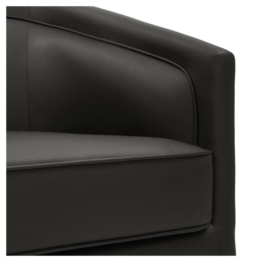 Dean Club Style Commercial Barrel Accent Swivel Armchair in LeatherSoft Upholstery