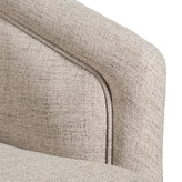 Dean Club Style Commercial Barrel Accent Armchair with 360 Degree Swivel Metal Base and Sloped Armrests in Cream Fabric Upholstery