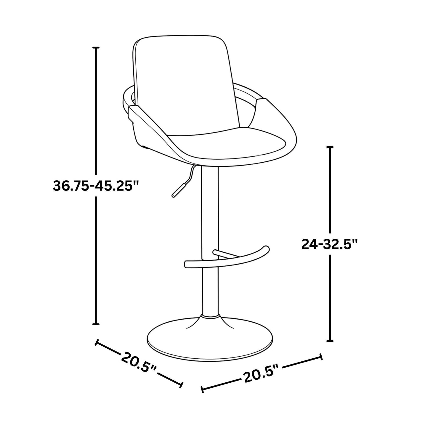 Cosmo Adjustable Barstool - Set of 2