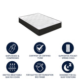 Dream Cooling Gel 10 Inch CertiPUR-US Certified Foam and Pocket Spring Hybrid Mattress, Full Mattress in a Box