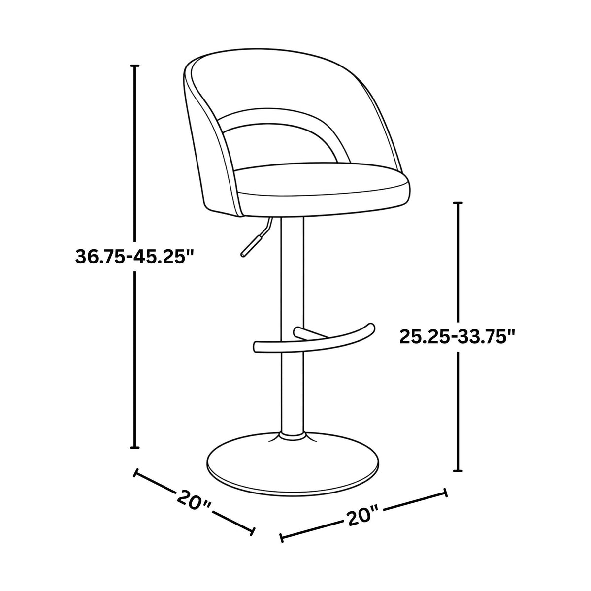 Reno Adjustable Barstool - Set of 2