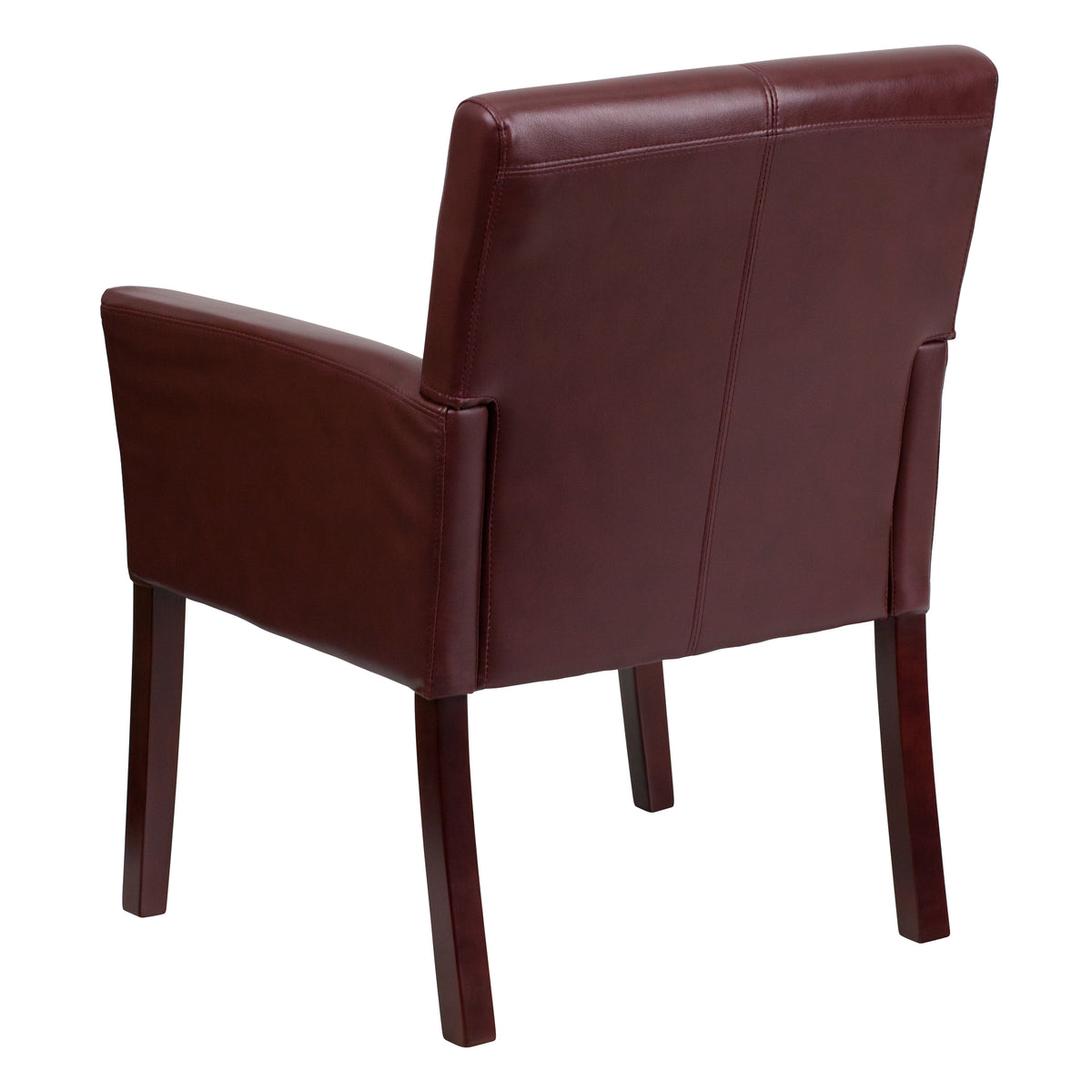 Taylor Burgundy LeatherSoft Executive Side Reception Chair with Mahogany Legs
