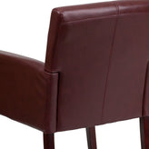 Taylor Burgundy LeatherSoft Executive Side Reception Chair with Mahogany Legs