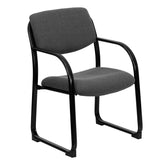 Richie Gray Fabric Executive Side Reception Chair with Sled Base