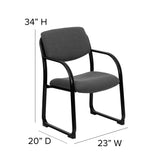 Richie Gray Fabric Executive Side Reception Chair with Sled Base