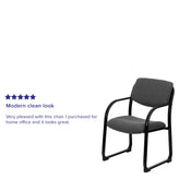 Richie Gray Fabric Executive Side Reception Chair with Sled Base