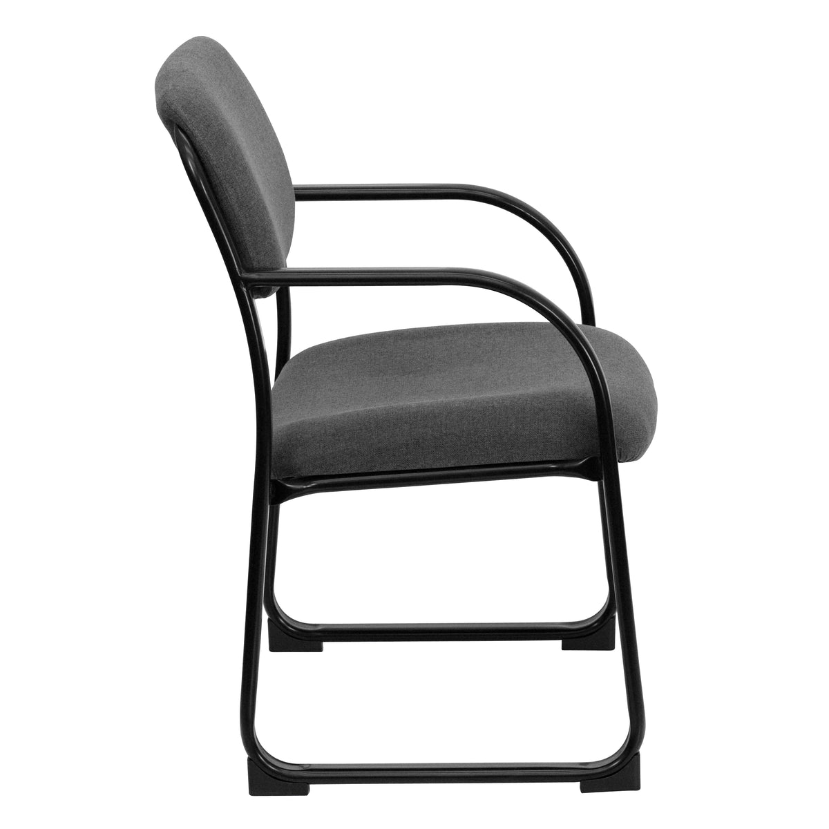 Richie Gray Fabric Executive Side Reception Chair with Sled Base