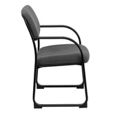 Richie Gray Fabric Executive Side Reception Chair with Sled Base