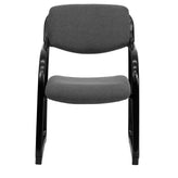 Richie Gray Fabric Executive Side Reception Chair with Sled Base