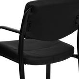 Donny Black LeatherSoft Executive Side Reception Chair with Sled Base