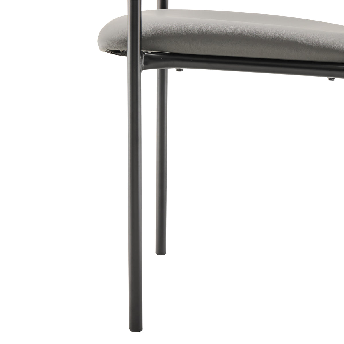 Tiffany Comfort Gray Vinyl Stackable Steel Side Reception Chair with Arms