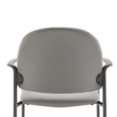 Tiffany Comfort Gray Vinyl Stackable Steel Side Reception Chair with Arms