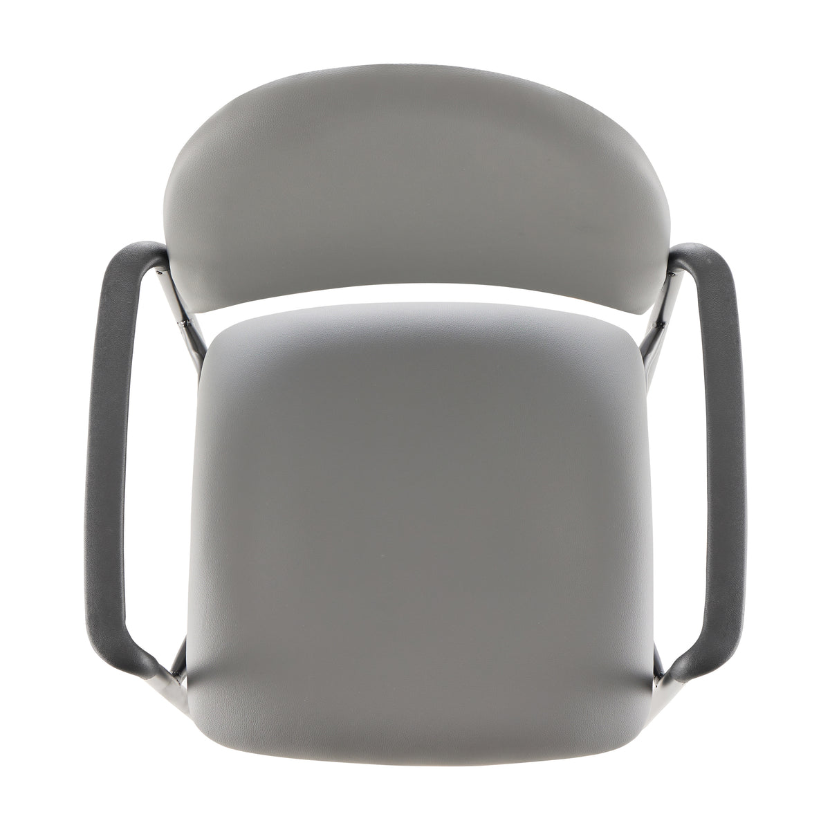 Tiffany Comfort Gray Vinyl Stackable Steel Side Reception Chair with Arms