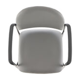 Tiffany Comfort Gray Vinyl Stackable Steel Side Reception Chair with Arms