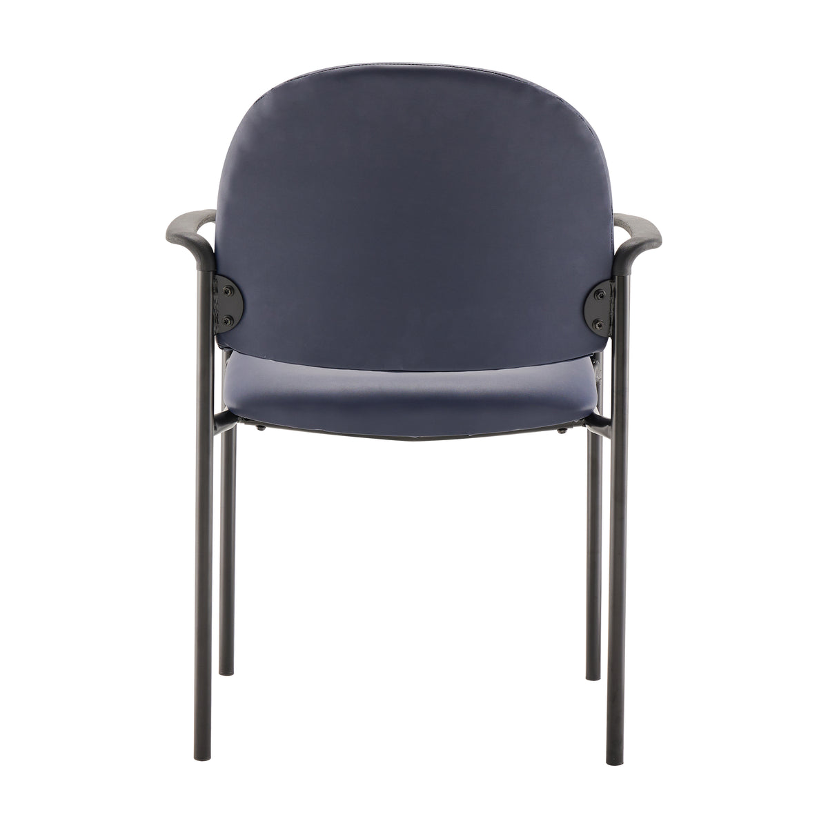 Tiffany Comfort Navy Vinyl Stackable Steel Side Reception Chair with Arms