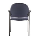 Tiffany Comfort Navy Vinyl Stackable Steel Side Reception Chair with Arms